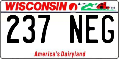 WI license plate 237NEG
