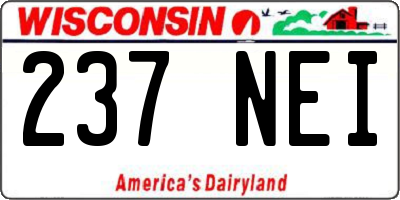 WI license plate 237NEI