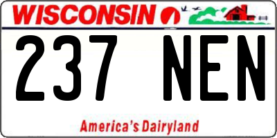 WI license plate 237NEN