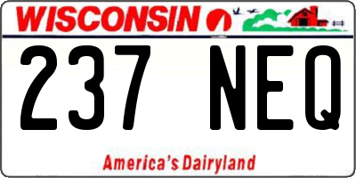 WI license plate 237NEQ