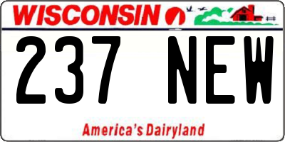 WI license plate 237NEW