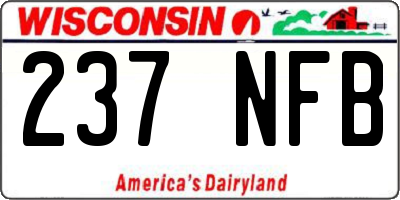 WI license plate 237NFB