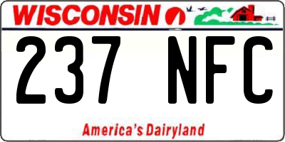 WI license plate 237NFC