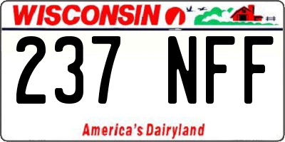 WI license plate 237NFF