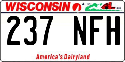 WI license plate 237NFH