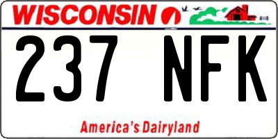 WI license plate 237NFK