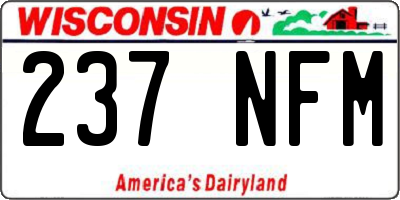 WI license plate 237NFM