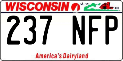 WI license plate 237NFP