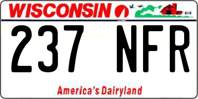 WI license plate 237NFR