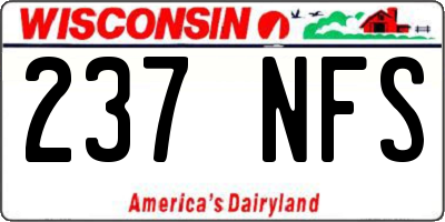 WI license plate 237NFS