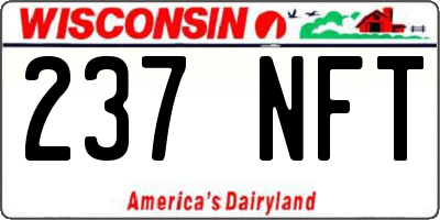 WI license plate 237NFT