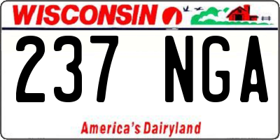 WI license plate 237NGA