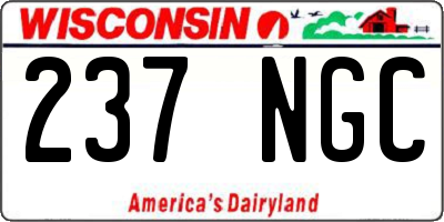 WI license plate 237NGC