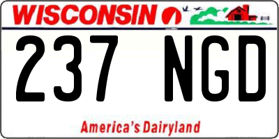 WI license plate 237NGD