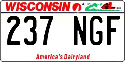 WI license plate 237NGF