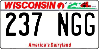 WI license plate 237NGG