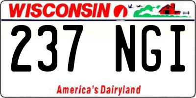 WI license plate 237NGI