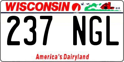 WI license plate 237NGL