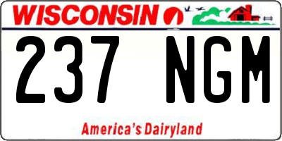 WI license plate 237NGM
