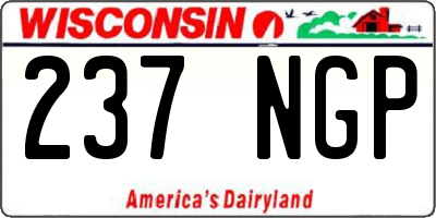 WI license plate 237NGP