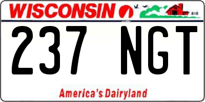 WI license plate 237NGT