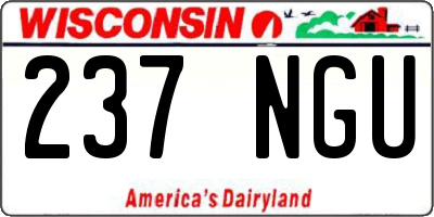 WI license plate 237NGU