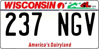 WI license plate 237NGV