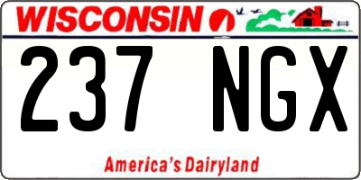 WI license plate 237NGX