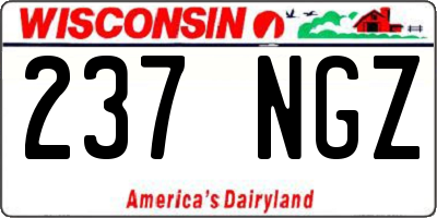 WI license plate 237NGZ