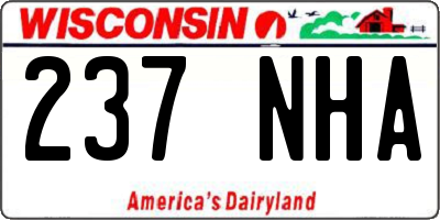 WI license plate 237NHA