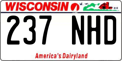WI license plate 237NHD