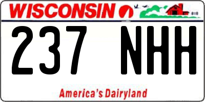 WI license plate 237NHH