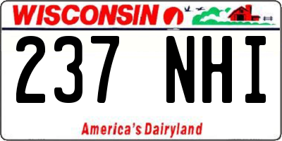 WI license plate 237NHI
