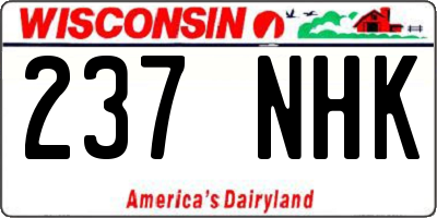 WI license plate 237NHK