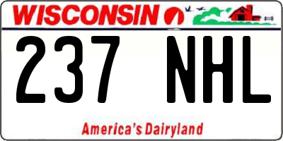 WI license plate 237NHL