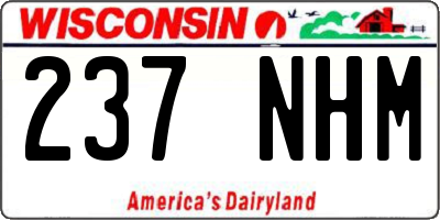 WI license plate 237NHM