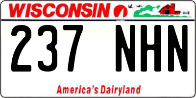 WI license plate 237NHN