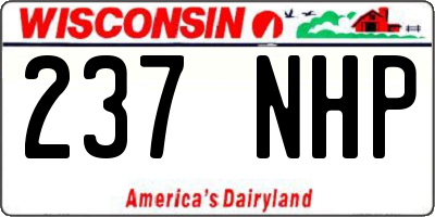 WI license plate 237NHP