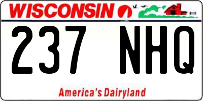 WI license plate 237NHQ
