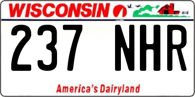WI license plate 237NHR