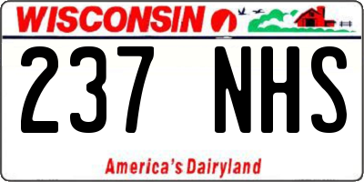 WI license plate 237NHS