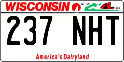 WI license plate 237NHT