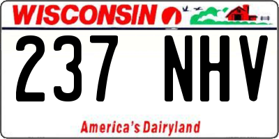 WI license plate 237NHV
