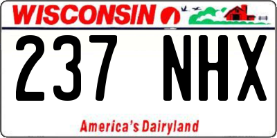 WI license plate 237NHX
