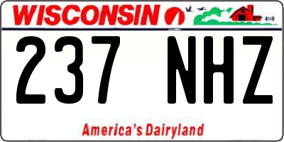 WI license plate 237NHZ