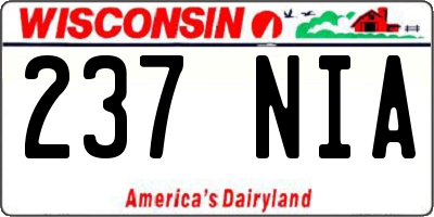 WI license plate 237NIA