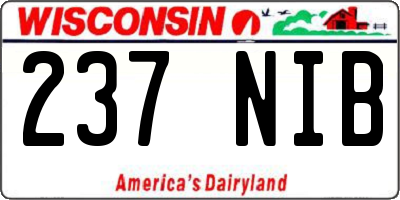 WI license plate 237NIB