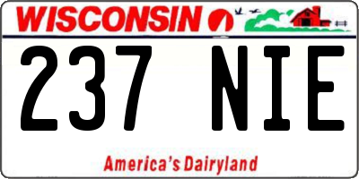 WI license plate 237NIE