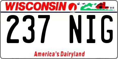WI license plate 237NIG