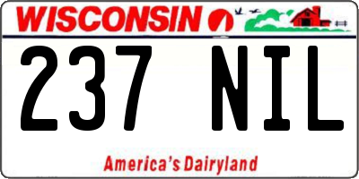 WI license plate 237NIL